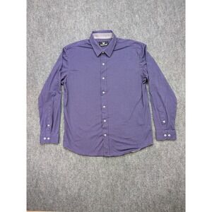 Buttercloth Shirt‎ Mens Large Purple Long Sleeve Button Up Dress Knit Geometric